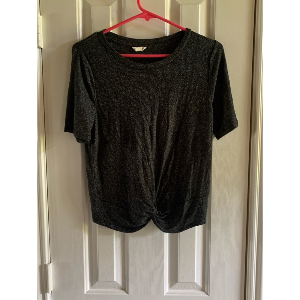 Black Charcoal Knit Top
